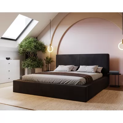 VÝPRODEJ - Jednoduchá čalouněná postel 160x200 NIDIA 1 s úložným prostorem - černá