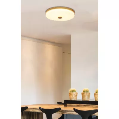 LED stropní svítidlo LEMO - 24W, 4000K (denní bílá), 38cm, hnědé / bílé