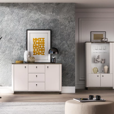 Široká komoda ARLENA - dub / kašmír