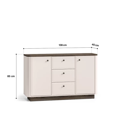 Široká komoda ARLENA - dub / kašmír