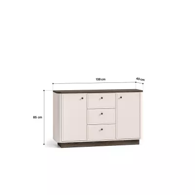 Široká komoda ARLENA - dub / kašmír