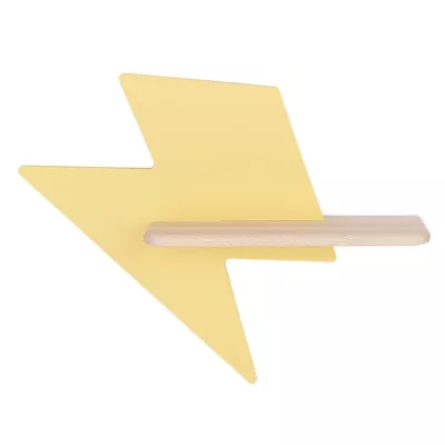 Dětské nástěnné LED světlo s poličkou LIGHTNING - 4W, 4000K (denní bílá), žluté / hnědé