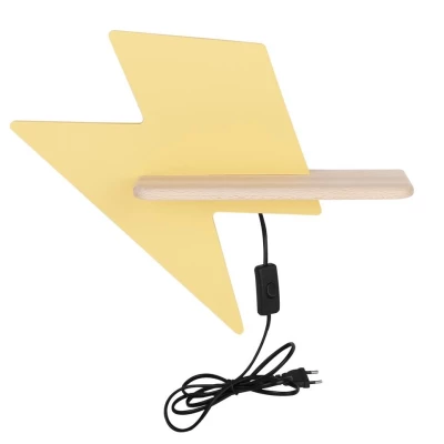Dětské nástěnné LED světlo do zásuvky LIGHTNING - 4W, 4000K (denní bílá), žluté / hnědé