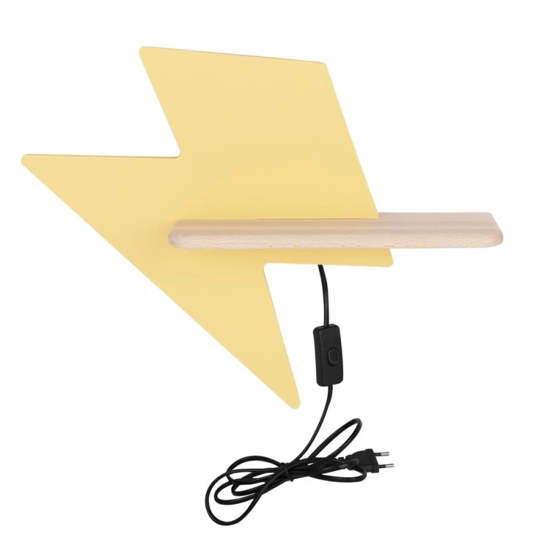 Dětské nástěnné LED světlo do zásuvky LIGHTNING - 4W, 4000K (denní bílá), žluté / hnědé