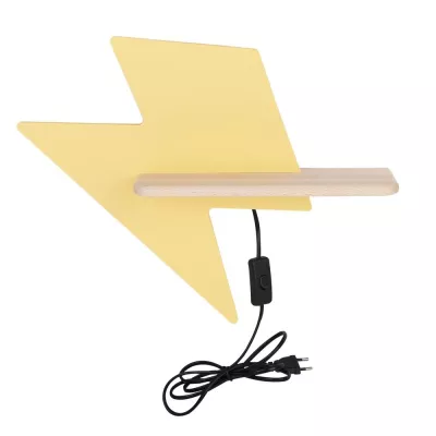 Dětské nástěnné LED světlo do zásuvky LIGHTNING - 4W, 4000K (denní bílá), žluté / hnědé