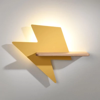 Dětské nástěnné LED světlo do zásuvky LIGHTNING - 4W, 4000K (denní bílá), žluté / hnědé