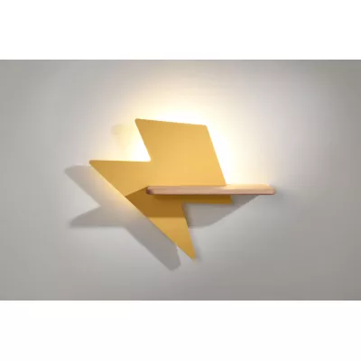 Dětské nástěnné LED světlo do zásuvky LIGHTNING - 4W, 4000K (denní bílá), žluté / hnědé