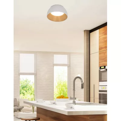 LED stropní kulaté svítidlo LIGURIA - 18W, 4000K (denní bílá), 35cm, hnědé / bílé