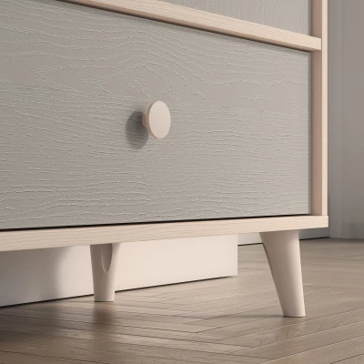 VÝPRODEJ - Komoda do dětského pokoje OLIVIA - béžová / šedá