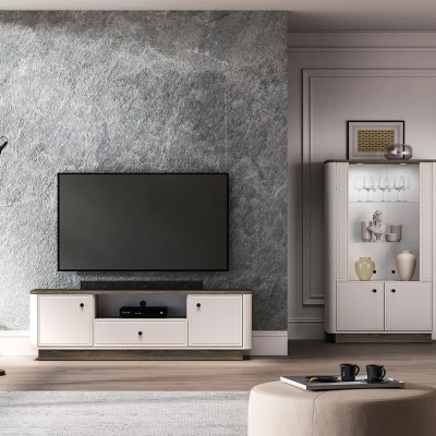 Televizní stolek ARLENA - dub / kašmír