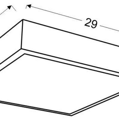 LED nástěnné / stropní světlo LUX - 16W, 4000K (denní bílá), 29x29cm, hranaté, stříbrné
