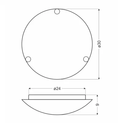 Stropní kulaté osvětlení MACARI - 1xE27, 60W, 30cm, bílé