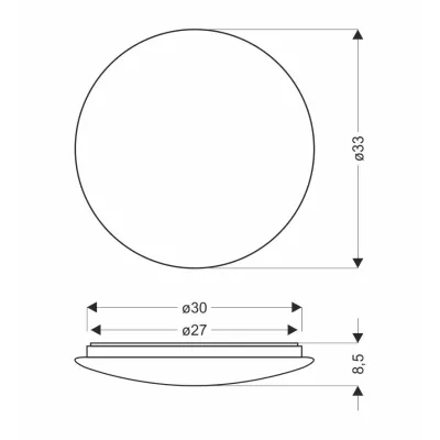 Stropní LED světlo s efektem noční oblohy MAGNUS - 18W, 4000K (denní bílá), 33cm, bílé