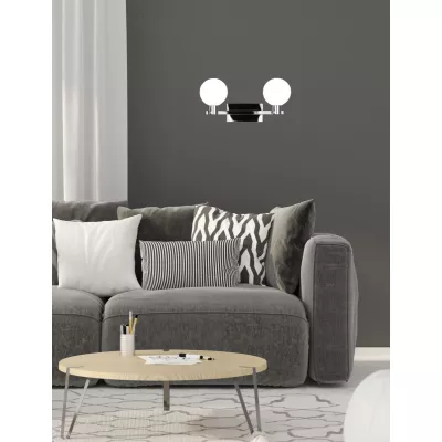 Moderní nástěnné svítidlo MALDUS - 2xG9, 40W, chromované / bílé
