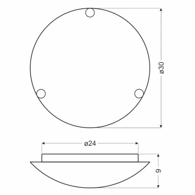 Stropní kulaté osvětlení MANGANO - 1xE27, 60W, 30cm, bílé