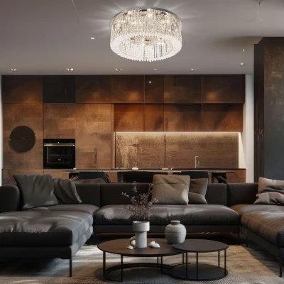 Stropní moderní osvětlení MARANGA - 10xE14, 10W, chromované / čiré