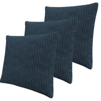 VÝPRODEJ - Set 3x dekorativní polštář 50x50 cm ZANE - tmavý modrý