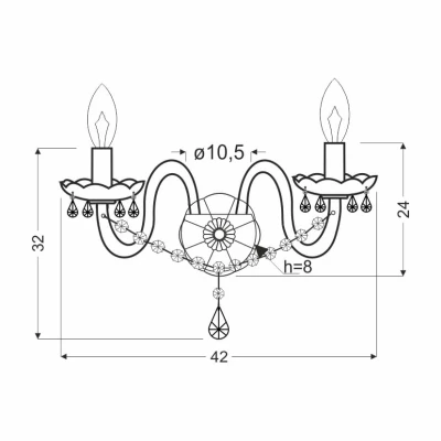 Nástěnné svítidlo MARIA TERESA - 2xE14, 40W, zlaté
