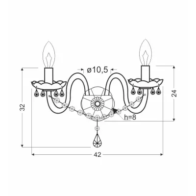 Nástěnné svítidlo MARIA TERESA - 2xE14, 40W, zlaté