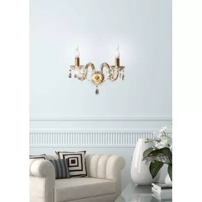 Nástěnné svítidlo MARIA TERESA - 2xE14, 40W, zlaté