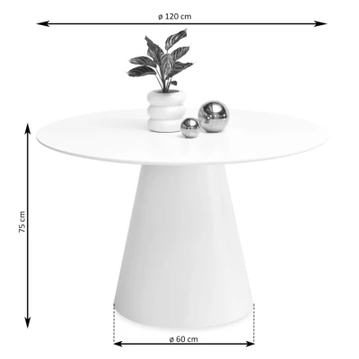 VÝPRODEJ - Kulatý jídelní stůl 120 cm DONIS - černé dřevo / černý