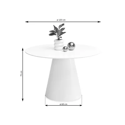 VÝPRODEJ - Kulatý jídelní stůl 120 cm DONIS - černé dřevo / černý