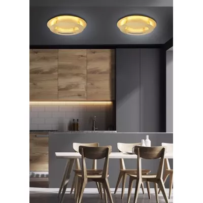 Moderní stropní LED osvětlení MERLE - 18W, 3000K (teplá bílá), 40cm, kulaté, zlaté