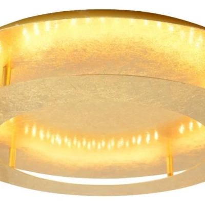 Moderní stropní LED osvětlení MERLE - 24W, 3000K (teplá bílá), 50cm, kulaté, zlaté