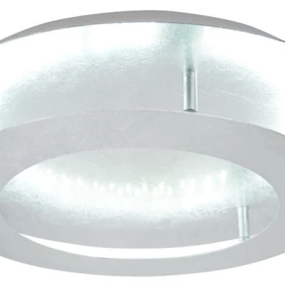 Moderní stropní LED osvětlení MERLE - 24W, 3000K (teplá bílá), 50cm, kulaté, stříbrné