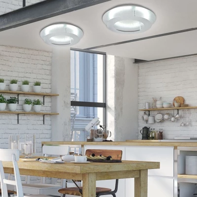 Moderní stropní LED osvětlení MERLE - 24W, 3000K (teplá bílá), 50cm, kulaté, stříbrné
