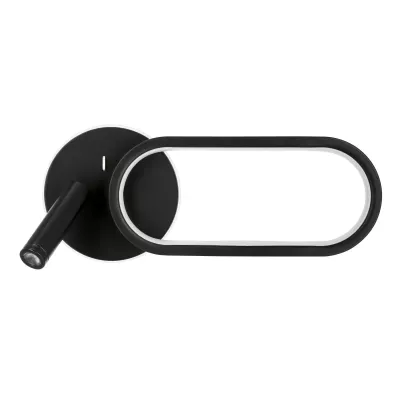 LED nástěnná lampa k posteli MONET - 13W, 3000-6000K (teplá-studená bílá), černá