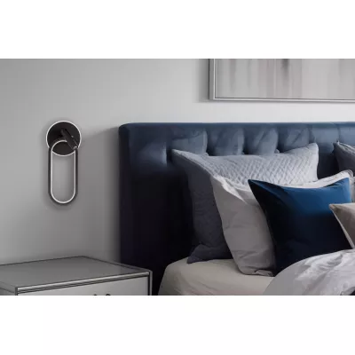 LED nástěnná lampa k posteli MONET - 13W, 3000-6000K (teplá-studená bílá), černá