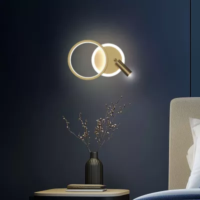LED nástěnná lampa k posteli MONET - 18W, 3000K (teplá bílá), zlatá