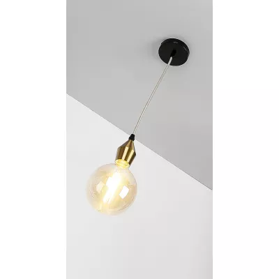 Lankový závěs MOLAN - 1xE27, 60W, černý / zlatý