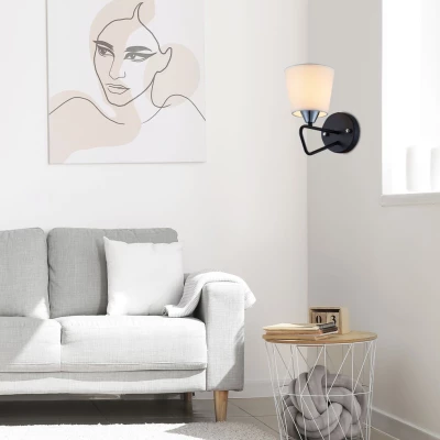 Moderní nástěnné osvětlení MORLEY - 1xE14, 60W, černé / bílé