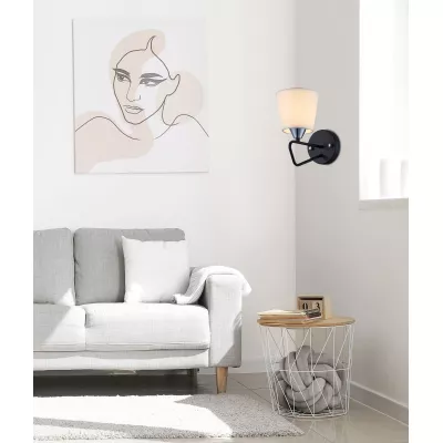 Moderní nástěnné osvětlení MORLEY - 1xE14, 60W, černé / bílé