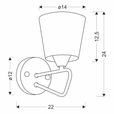 Moderní nástěnné osvětlení MORLEY - 1xE14, 60W, černé / bílé