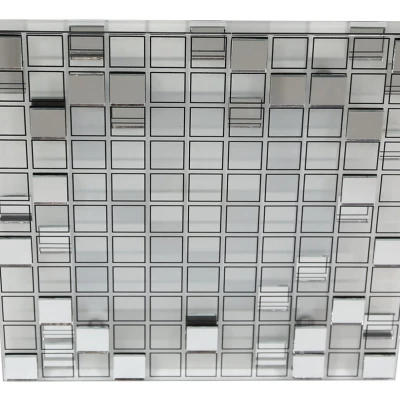 LED stropní přisazené světlo MOSAIC - 9W, 3000K (teplá bílá), 31x31cm, hranaté, chromované