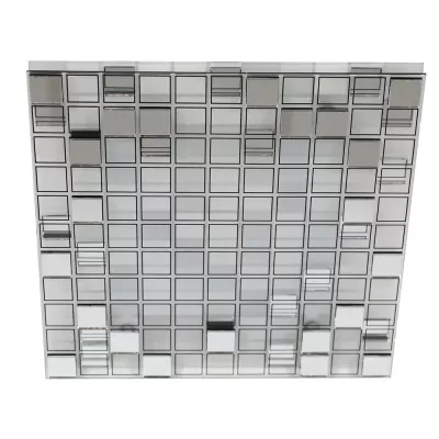 LED stropní přisazené světlo MOSAIC - 9W, 3000K (teplá bílá), 31x31cm, hranaté, chromované