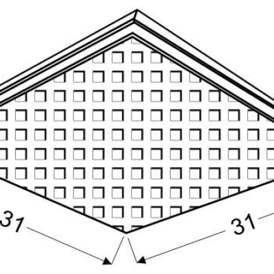 LED stropní přisazené světlo MOSAIC - 9W, 3000K (teplá bílá), 31x31cm, hranaté, chromované