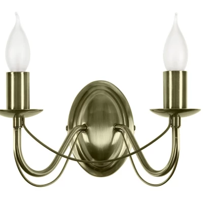 Nástěnné osvětlení v klasickém stylu MUZA - 2xE14, 40W, patina