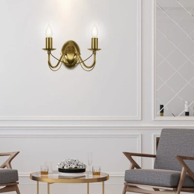 Nástěnné osvětlení v klasickém stylu MUZA - 2xE14, 40W, patina