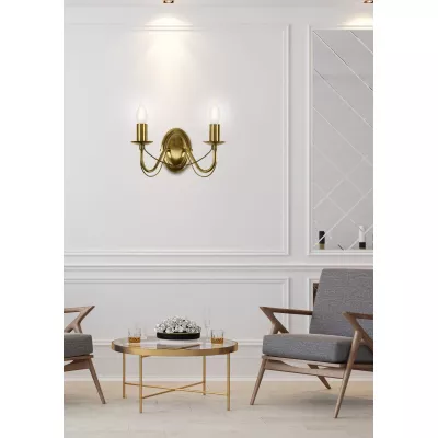 Nástěnné osvětlení v klasickém stylu MUZA - 2xE14, 40W, patina