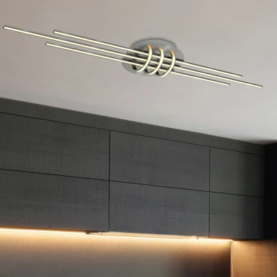 LED stropní moderní osvětlení NAKSOS - 40W, 4000K (denní bílá), stříbrné