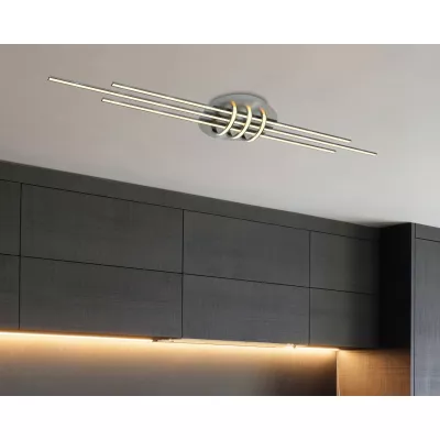 LED stropní moderní osvětlení NAKSOS - 40W, 4000K (denní bílá), stříbrné