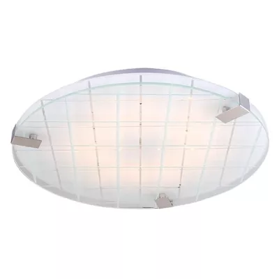 Moderní stropní osvětlení NOBLE - 2xE27, 60W, 31cm, kulaté, chromované / bílé