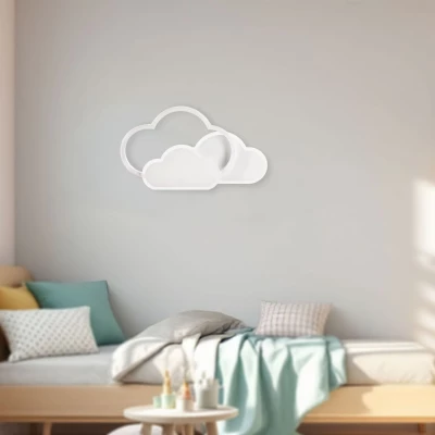 Dětské nástěnné LED světlo OBLACI - 24W, 2800-6500K (teplá-studená bílá), bílé