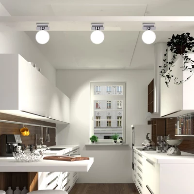 Moderní stropní osvětlení ODEN - 1xG9, 40W, chromované / bílé