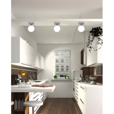 Moderní stropní osvětlení ODEN - 1xG9, 40W, chromované / bílé