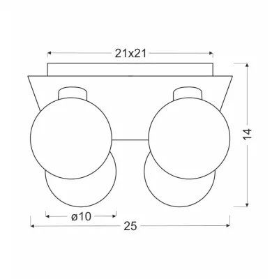 Moderní stropní osvětlení ODEN - 4xG9, 40W, chromované / bílé